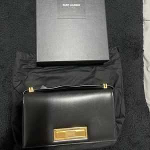 Ysl black leather crossbody